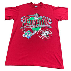 Vintage 1990 Cincinnati Reds World Series Champs Stedman Tshirt sz L USA